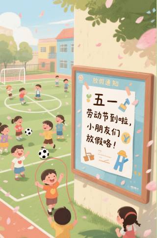 幼儿园放假通知&招生简章卡通可爱模板邀请函