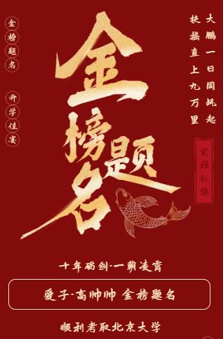 升学宴高考喜报金榜题名海报请柬邀请函邀请函