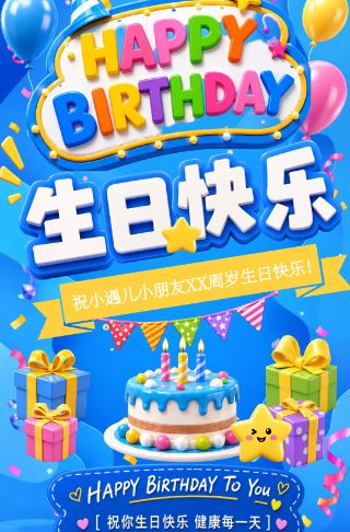 十岁萌宝小孩成长相册邀请函