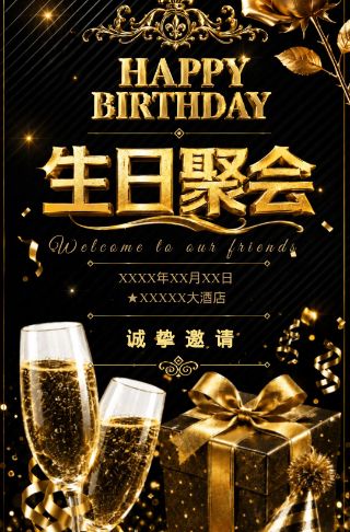 大人生日电子请柬（生日聚会尊贵版）邀请函