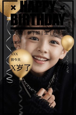 宝宝小孩生日周岁邀请相册