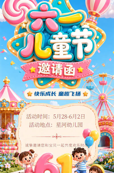 61六一儿童节活动邀请函邀请函