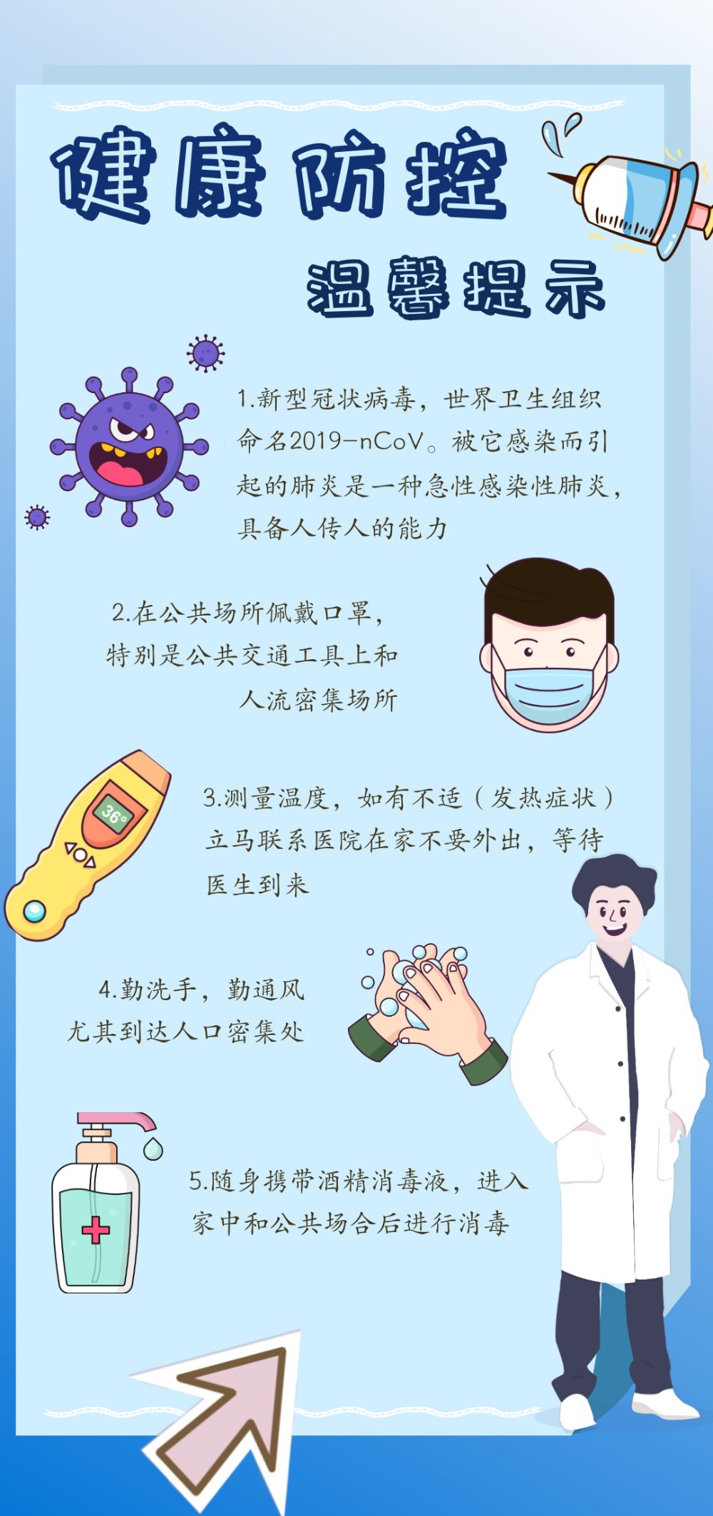 预防新冠海报宣传图