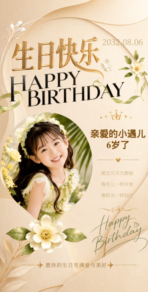 宝贝成长相册留念生日请柬