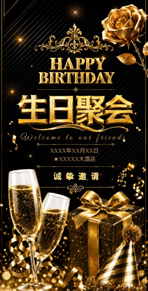 大人生日电子请柬（生日聚会尊贵版）