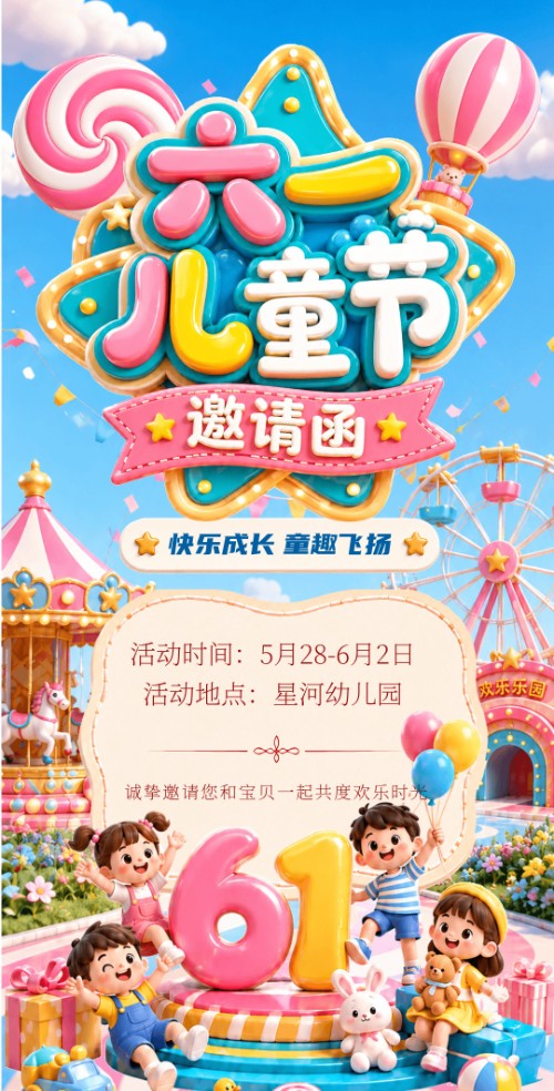 61六一儿童节活动邀请函