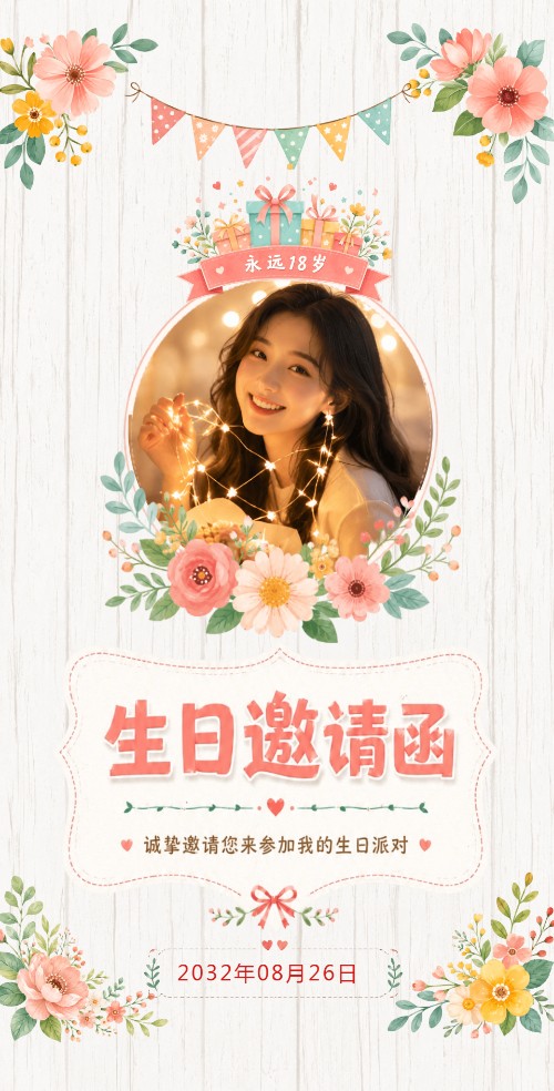 永远18岁电子请柬生日请柬
