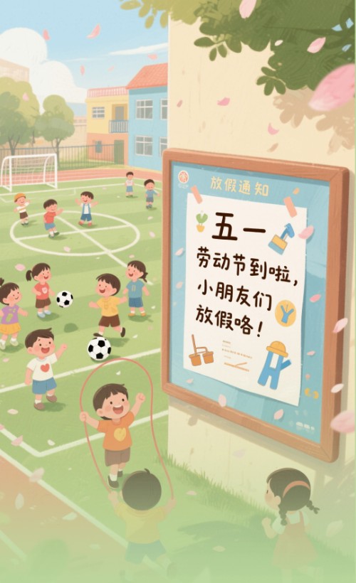 幼儿园放假通知&招生简章卡通可爱模板
